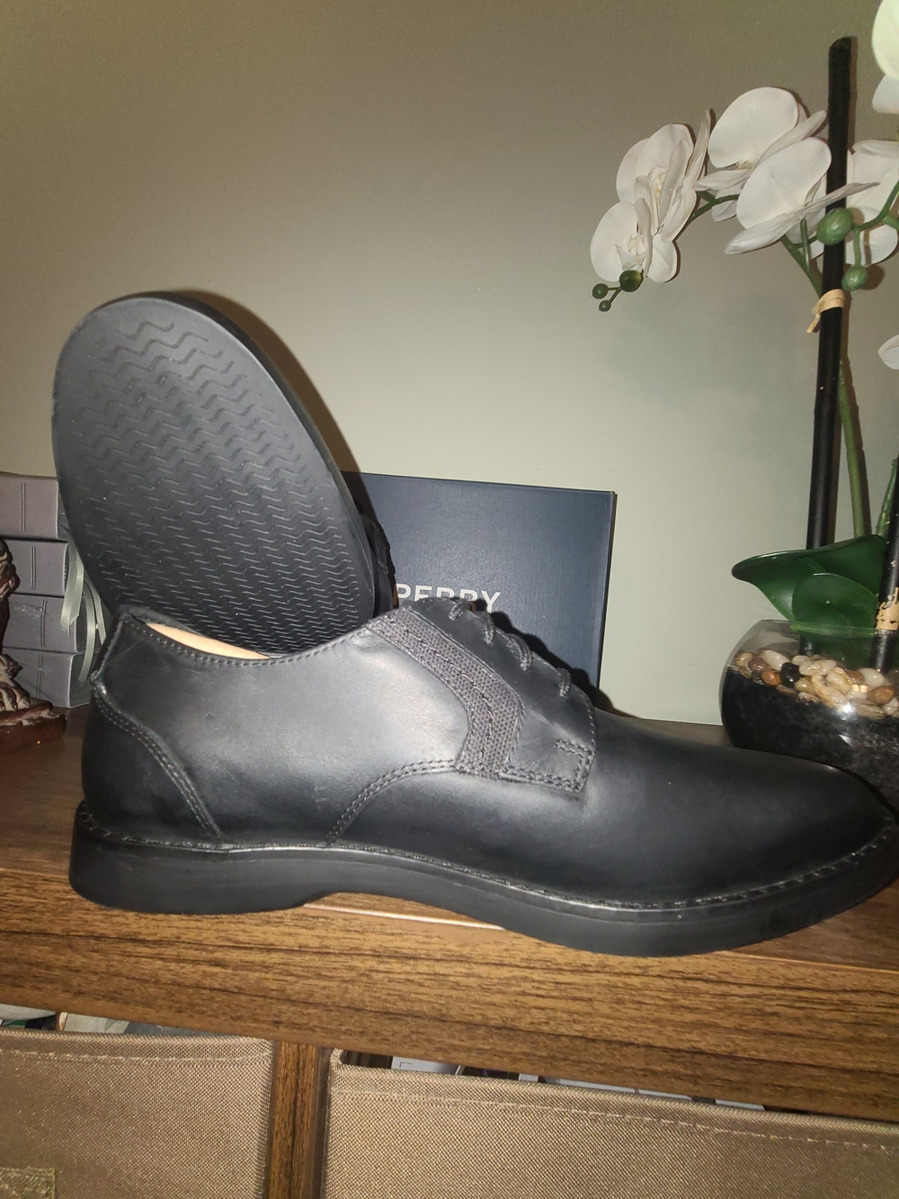 Sperry Newman Oxford Black Leather Men's Shoe - Picture 12 of 16